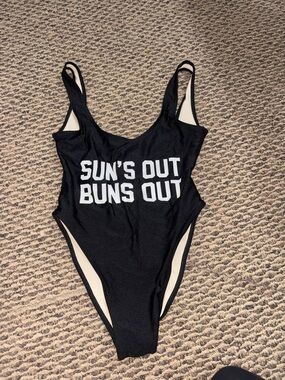 PRIVATE PARTY Black One-Piece Swimsuit with Cream Lining